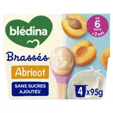 Dessert lacté bébé dès 6 mois Abricot Brassés BLEDINA
