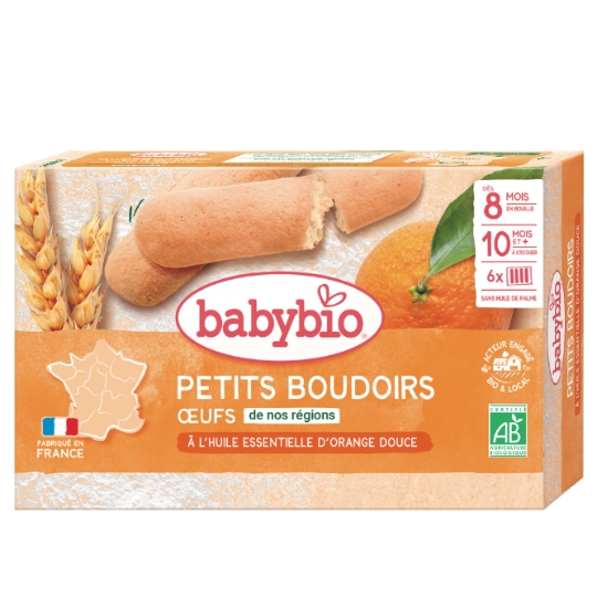 Biscuits Bébé dès 8 mois saveur Orange Boudoirs Babybio BABYBIO