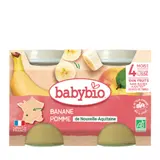 Compote bébé dès 4 mois Pomme Banane Sans Sucres Ajoutés Bio BABYBIO