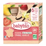 Compote bébé dès 6 mois Pomme Fraise Vanille Sans Sucres Ajoutés Bio BABYBIO