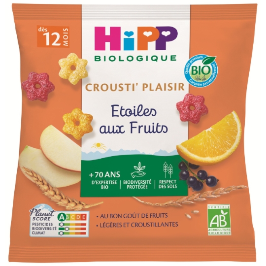 Biscuits Bébé dès 12 mois saveur Fruits Bio HIPP BIOLOGIQUE