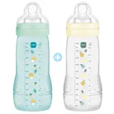 Biberon Easy Active 2ème Âge Forme Ergonomique à Partir de 6 Mois Tétine Plate Débit Très Rapide MAM