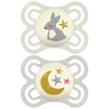 Sucettes Silicone Phosphorescente 2-6 Mois Perfect Nuit MAM BABY