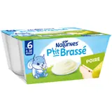 Dessert lacté bébé dès 6 mois Poire P'tit Brassé NATURNES