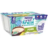 Dessert lacté bébé dès 6 mois Lait de Coco Poire P'tit Brassé Végétal NATURNES