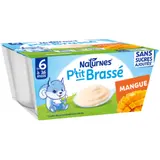 Dessert lacté bébé dès 6 mois Mangue Sans Sucres Ajoutés P'tit Brassé NATURNES
