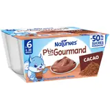 Dessert lacté bébé dès 6 mois Cacao P'tit Gourmand NATURNES