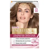 Coloration 7.1 Blond Cendré Soin Triple Action Couvre 100% Cheveux Blancs Excellence L'OREAL PARIS
