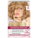 Coloration 8 Blond Clair Triple Soin Couvre 100% Cheveux Blancs Excellence Crème L'OREAL PARIS