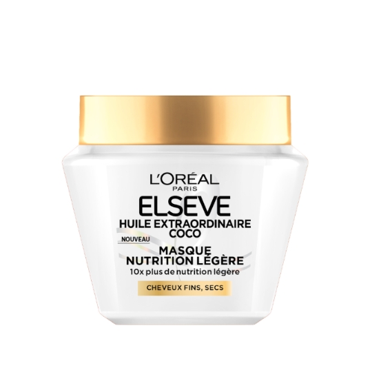 Masque Capillaire Nutrition Légère pour Cheveux Fins et Secs Huile Extraordinaire Coco ELSEVE
