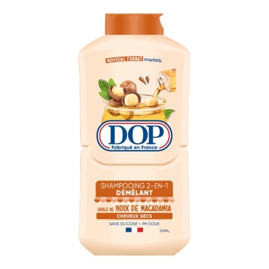 Shampoing 2en1 Démêlant pour Cheveux secs Huile De Macadamia DOP