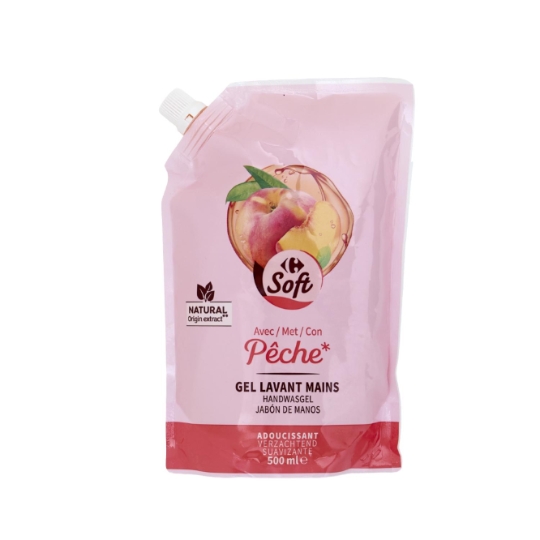 Savon Liquide Mains Pêche  , 500ml CARREFOUR SOFT