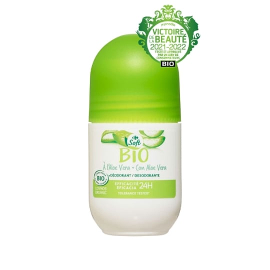 Déodorant Bille Aloe Vera 24h CARREFOUR SOFT BIO