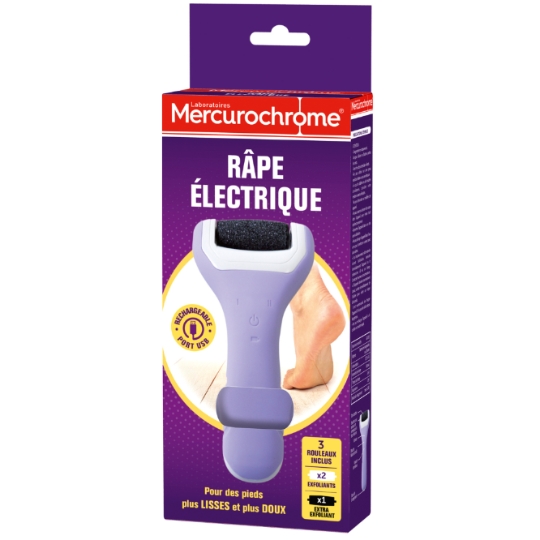 Râpe Electrique Elimine Peaux Mortes et Callosités MERCUROCHROME