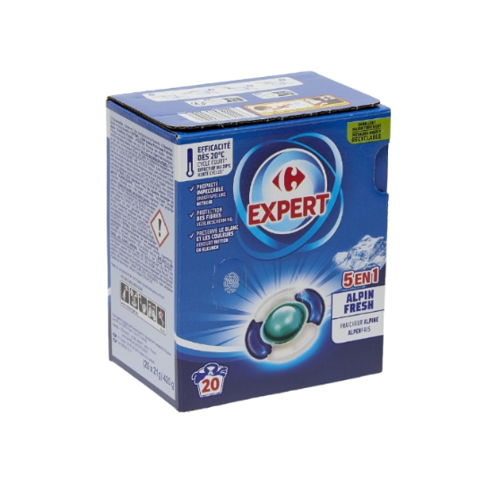 Lessive capsules 5en1 Fraîcheur alpine CARREFOUR EXPERT
