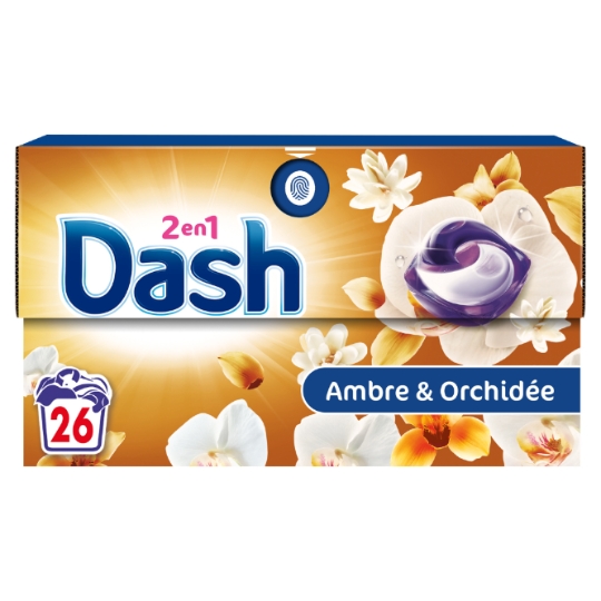 Lessive Capsules Pods 2en1 Ambre et Orchidée DASH