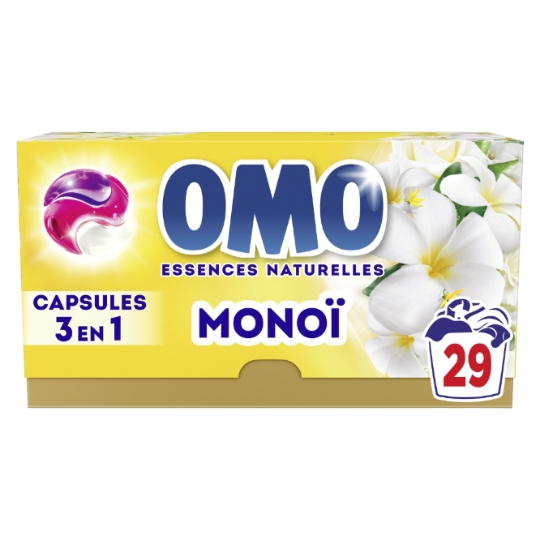 Lessive capsules 3en1 Monoï OMO