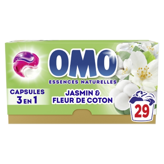 Lessive capsules Jasmin et Fleur de coton OMO