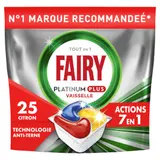 Capsules Lave-Vaisselle Platinum Plus All In One Technologie Anti-Terne Citron 7en1 FAIRY
