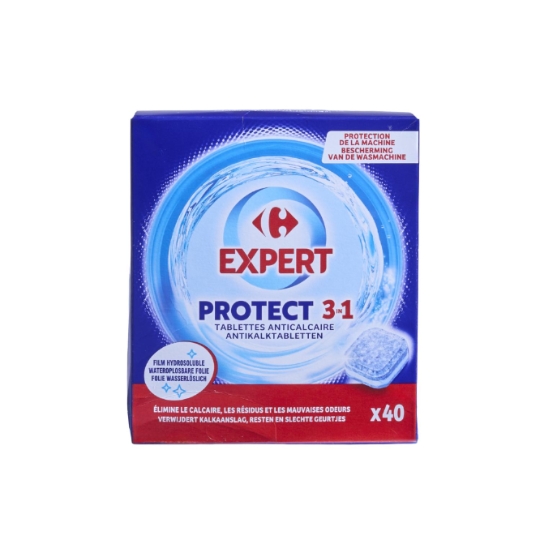 Tablettes anticalcaire film hydrosoluble et 3-en-1 CARREFOUR