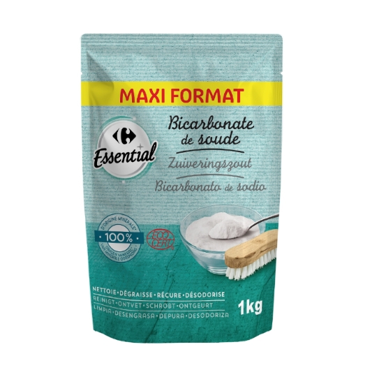 Bicarbonate de soude Multi-usage Nettoie Dégraisse Récure Désodorise Ecocert CARREFOUR ESSENTIAL