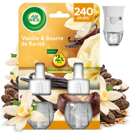 Désodorisant Recharge Diffuseur Huile Essentielle Vanille et Beurre Karité AIR WICK