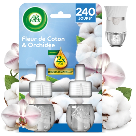 Désodorisant Recharge Électrique Fleur de Coton et Orchidée AIR WICK