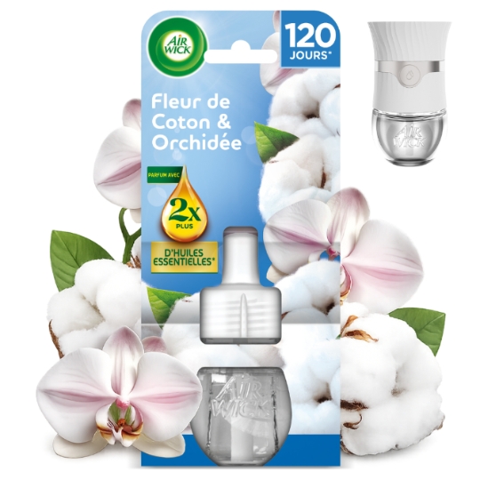 Désodorisant Recharge Électrique Fleur de Coton et Orchidée AIR WICK