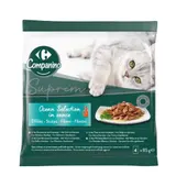 Pâtée Pour Chat Adulte Effilés En Sauce Océan Sélection Poisson Crevette Suprême CARREFOUR COMPANINO