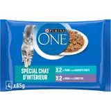 Pâtée Pour Chat Adulte d'Intérieur Thon Veau Haricots Verts Carottes PURINA ONE