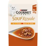 Pâtée pour Chat Adulte Poulet Bœuf Dinde Soup' Royale GOURMET