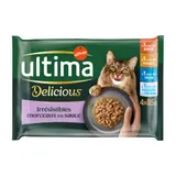 Pâtée Pour Chat Adulte Stérilisé En Sauce Boeuf Thon Poulet Poisson Océan Fit & Delicious ULTIMA