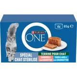 Pâtée Pour Chat Adulte Stérilisé en Terrine Poissons et Légumes PURINA