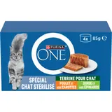 Pâtée Pour Chat Adulte Stérilisé en Terrine Dinde Poulet Carottes Epinards PURINA