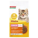 Croquettes pour Chat Junior Poulet Carottes Lait Croissance Saine Vitalive CARREFOUR COMPANINO