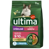 Croquettes Pour Chat Adulte Stérilisé Digestion Difficile Truite ULTIMA