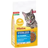 Croquettes Pour Chat Adulte Stérilisé Saumon Carotte Pois Vitalive CARREFOUR COMPANINO