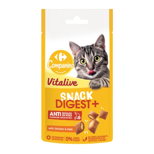 Snack pour chat adulte poulet et malt CARREFOUR COMPANINO
