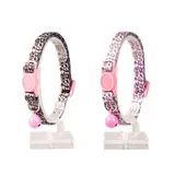 Collier pour Chats Panthère en Nylon 20-30cm / 10mm Noir/Rose DUVOPLUS