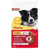 Croquettes pour Chien Adulte Médium Maxi >10kg Moelleuses Digestion Bœuf Frais Carottes Vitalive CARREFOUR COMPANINO