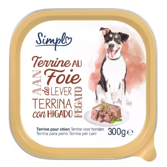 Pâtée Pour Chien Adulte En terrine Foie SIMPL