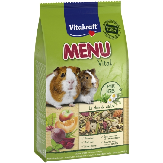 Aliment Pour Cochon d'Inde Sans Sucre Ajouté Menu Vital VITAKRAFT