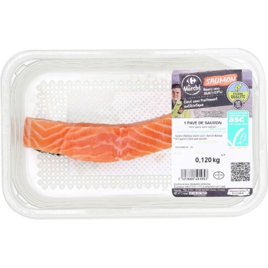 Pavé de Saumon ASC Avec Peau Sans Arêtes FILIERE QUALITE CARREFOUR