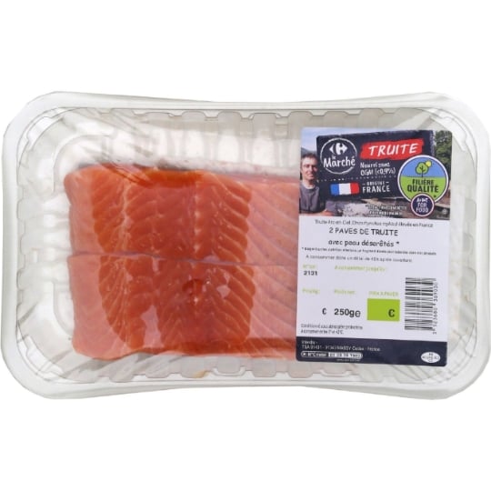 Pavés de Truite Avec Peau Désarêtés FILIERE QUALITE CARREFOUR