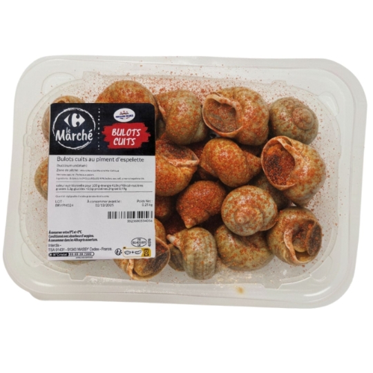 Bulots Cuits Epicés au Piment D'espelette CARREFOUR LE MARCHE