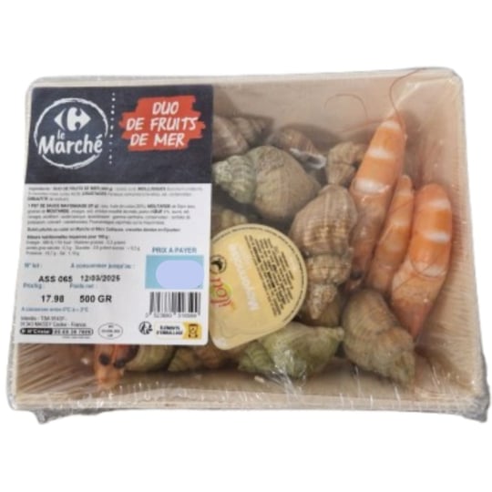 Duo de Fruits de Mer : Bulots et Crevettes CARREFOUR LE MARCHE