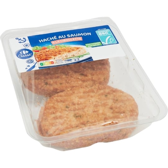 Haché au saumon à la ciboulette CARREFOUR CLASSIC'