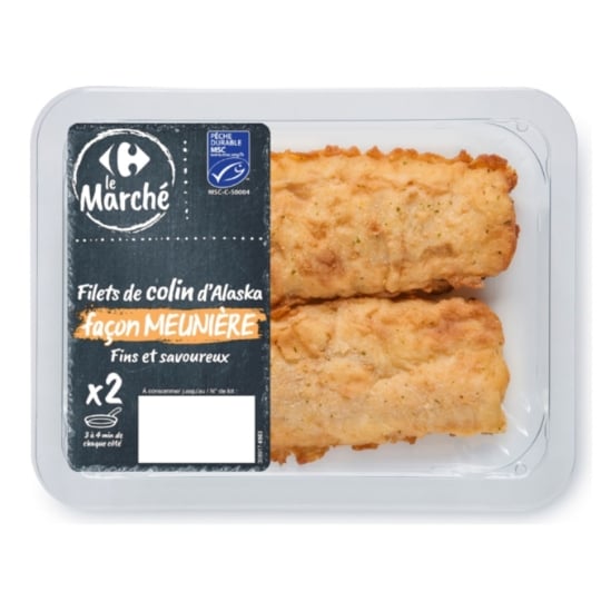 Filets de Colin d'Alaska MSC Façon Meunière CARREFOUR LE MARCHE