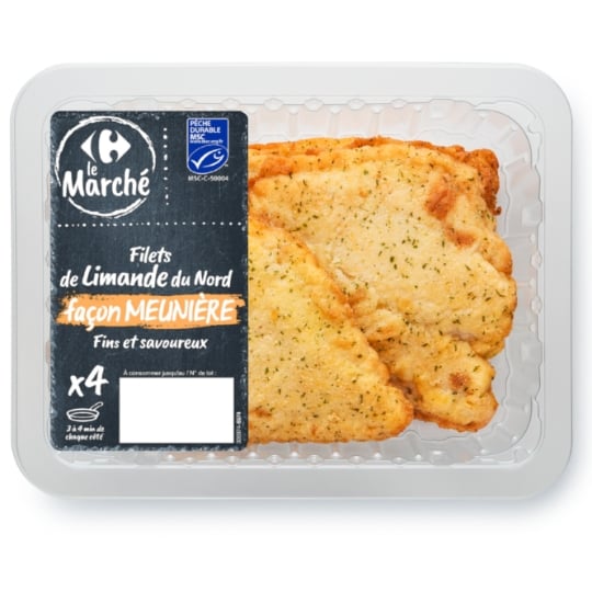 Filet de Limande MSC Panés du Nord Façon Meunière CARREFOUR LE MARCHE