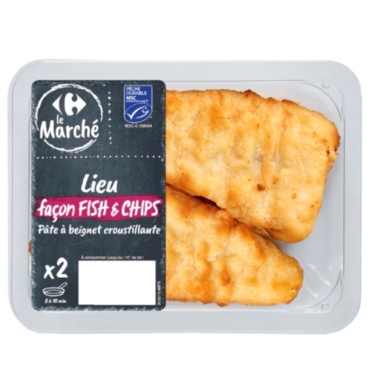 Lieu Pané Façon Fish & Chips MSC CARREFOUR LE MARCHE